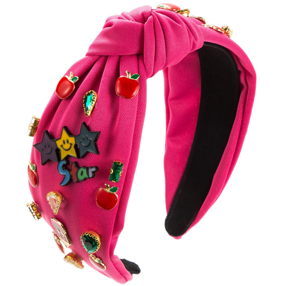 Wholesale Diamond Star Smiley English Letter Headband